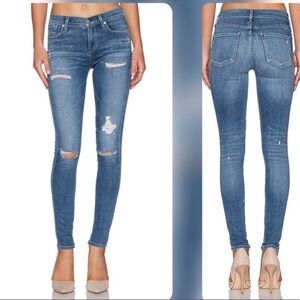 Agolde Distressed High Rise Skinny jeans